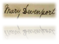 Mary Devenport's signature